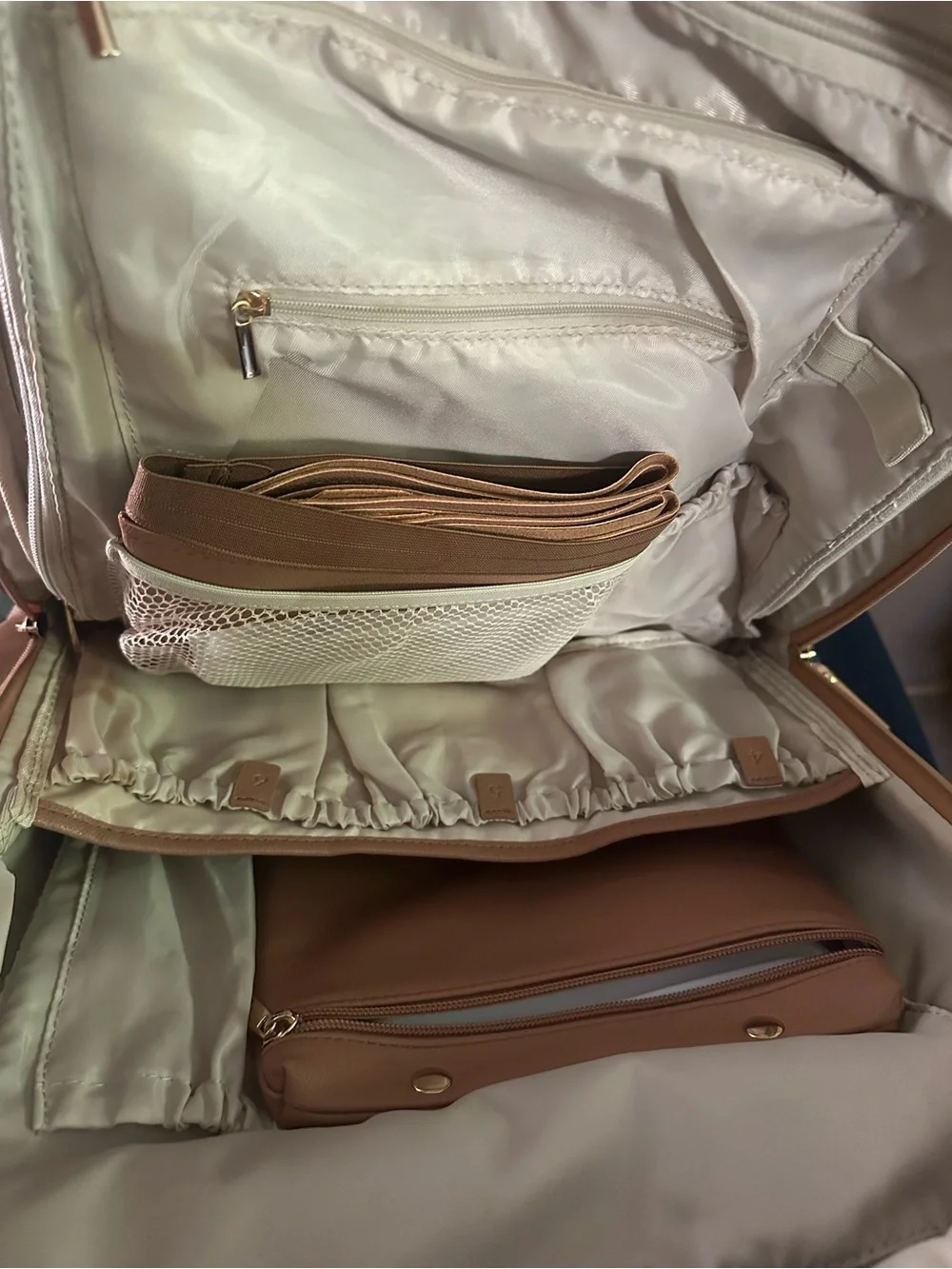 Ayla Vegan Leather Diaper Backpack in Brown